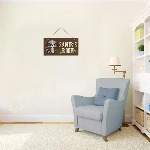 Miniatura 5 de Letreros personalizados, lindo letrero de mapache, decoración de pared personalizada, nombre personalizado, habitación de niños, habitación de bebé