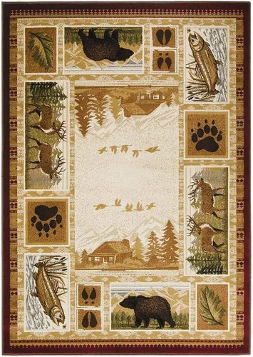 Miniatura 2 de Colección de alfombras de cabaña inspirada en la naturaleza con animales, diseño de felpa y polipropileno fácil de limpiar para decoración del hogar
