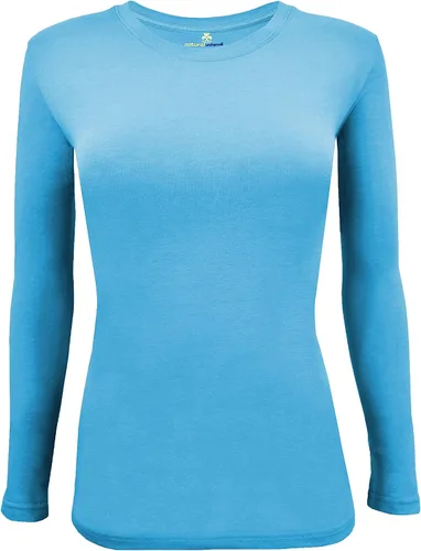 Miniatura 27 de Natural Uniforms Camiseta Under Scrub para mujer, cuello redondo, manga larga, paquete de 3, paquete múltiple de 3