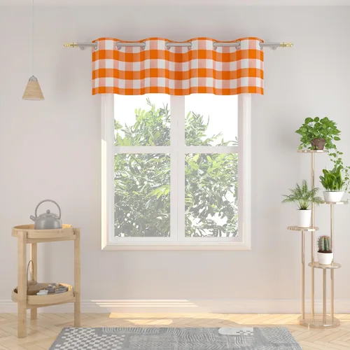 Miniatura 98 de Cortinas de 24 pulgadas de largo con diseño Buffalo Check Gingham Plaid para ventanas de cocina y baño, tratamiento para ventanas con 2 paneles