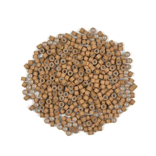 Miniatura 10 de 200 cuentas de oropel forradas de silicona de 0.157 in para extensiones de cabello (negro)