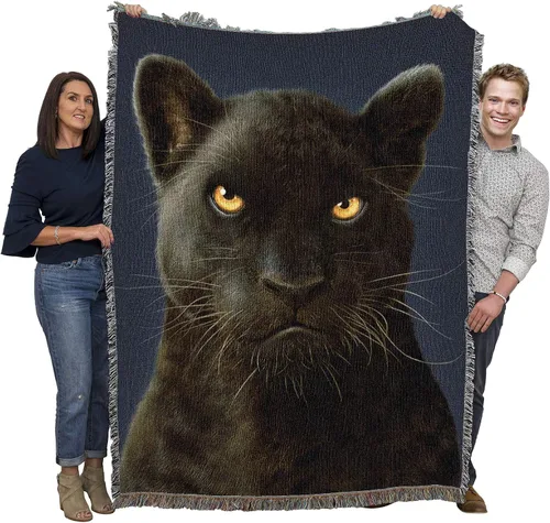 Pure Country Weavers Manta de pantera negra de Vincent HIE – Manta de regalo tejida de algodón – Fabricado en los Estados Unidos (72 x 54 pulgadas)