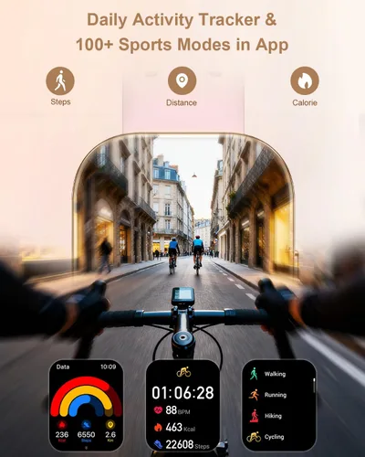 Miniatura 6 de Reloj inteligente para mujer con 4 bandas (Android/iPhone) Reloj inteligente con llamadas Bluetooth de 1.75 pulgadas, rastreadores de actividad HD