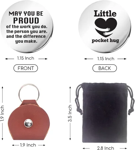 Miniatura 2 de Regalo inspirador de bolsillo de abrazo, recuerdo de relación a larga distancia, acero inoxidable, doble cara, regalo de bolsillo para familiares
