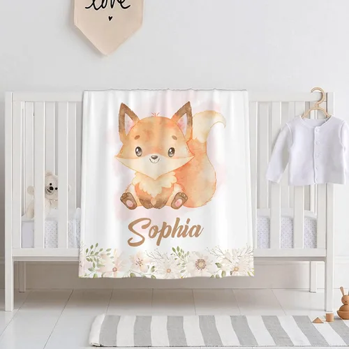 Miniatura 44 de Mantas de bebé personalizadas con diseño de animales, manta personalizada con nombre para niños y niñas, manta de bebé personalizada, regalos