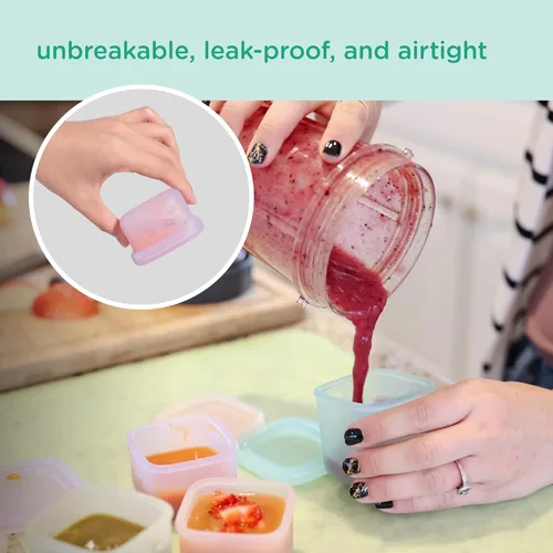 Miniatura 2 de Olababy Contenedores de Almacenamiento de Silicona Clear Sense 4 piezas para Alimentos de Bebé, Snacks, Fórmula, Puré, Salsa y Más Sin Plástico