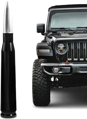 Antena corta para auto, camión, repuesto de antena de radio de automóvil compatible con Ford F150 Dodge Ram 1500 Toyota Pickup Truck, color plateado