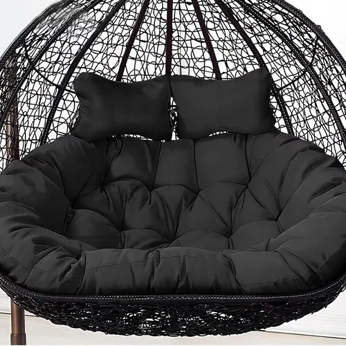 Miniatura 12 de Cojín de repuesto para silla Columpio de 2 plazas, Lavable, Grueso, Grande, de Mimbre, impermeable y resistente al sol, para balcón y patio