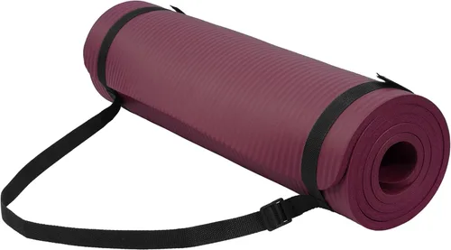 Miniatura 10 de Fitvids Tapete de yoga de 1/2 pulgada, extra grueso, de alta densidad, antidesgarros, con correa de transporte, adecuado para varios ejercicios