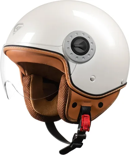 Miniatura 4 de KYPARA Casco de motocicleta de cara abierta vintage aprobado por DOT con visera, casco retro de media cara para hombres y mujeres