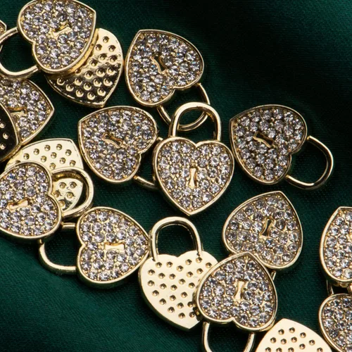 Miniatura 2 de Paquete de 20 dijes de diamantes de imitación chapados en oro, accesorios de cristal para collares, pulseras, joyería, manualidades, bricolaje