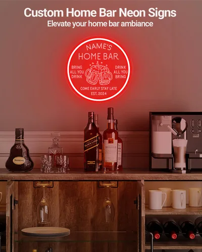Miniatura 6 de Letrero de neón LED personalizado para bar en casa, letrero de neón para bar personalizado con control remoto de temporización para decoración
