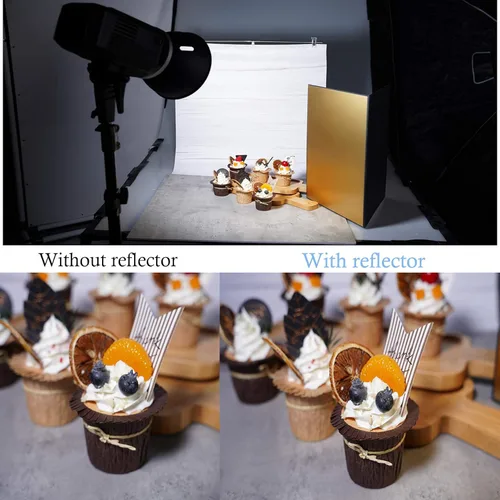 Miniatura 7 de Meking Cartón reflector de luz 3 en 1 de 17 x 12 pulgadas, tablero difusor de luz plegable para estudio para fotografía de productos de naturaleza