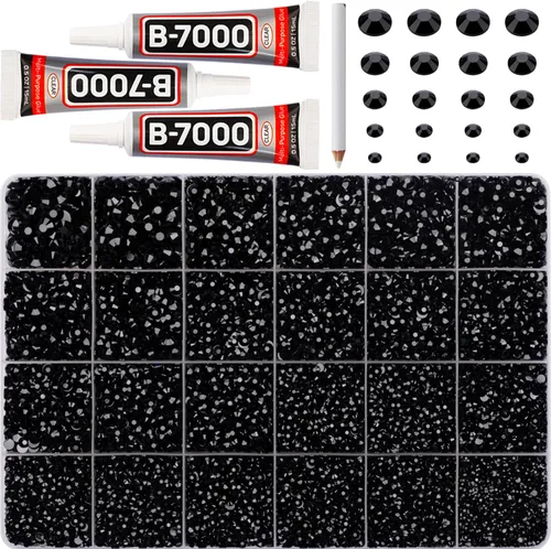 Miniatura 26 de Pegamento para Gemas b7000 con 7500 Piezas de Diamantes de Imitación Rojos para Manualidades, Ropa, Tela, Cristales de Parte Plana para Zapatos