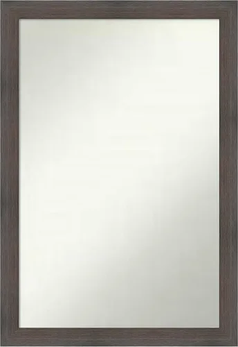 Miniatura 25 de Amanti Art Espejo de pared personalizado no biselado (24 x 27 pulgadas), marco estrecho de nogal chipre - varios tamaños personalizados - Espejo