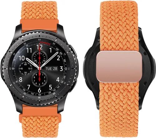 Miniatura 8 de Compatible con Galaxy Watch de 1.81 pulgadas/Galaxy Watch 3 de 1.77 pulgadas/Gear S3 Frontier Classic Band Nylon trenzado elástico elástico Solo