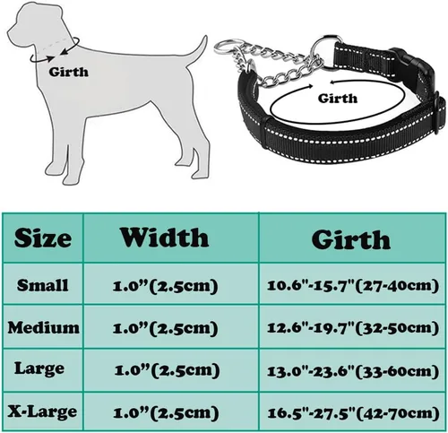 Miniatura 5 de Martingale - Collar para perro con cadena de acero inoxidable, collar reflectante de nailon acolchado suave ajustable, cadena resistente sin Púrpura