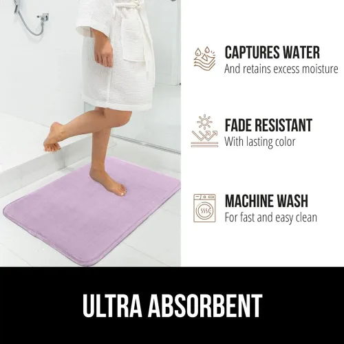 Miniatura 6 de GORILLA GRIP Alfombra de Baño de Espuma Viscoelástica, Alfombras de Baño de Terciopelo Suave y Absorbente, Puntos Duraderos en la Parte Inferior