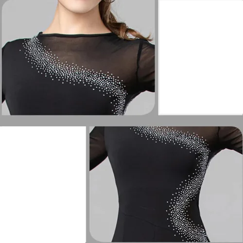 Miniatura 3 de Ropa de baile de vals para mujer, vestidos de baile de salón estándar, disfraz de práctica de tango, ropa de baile moderna para rendimiento