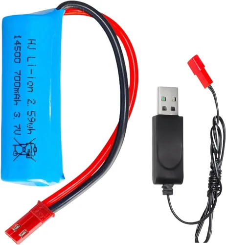 3.7V 14500 RC Batería de coche 700mAh batería recargable de iones de litio JST para doble cara RC Stunt Car RC Car RC Boat Tumbling Anfibio RC Truck