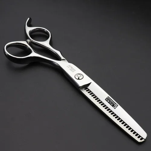 Miniatura 6 de Tijeras ultrafinas para adelgazar el cabello de 6 pulgadas, estilo moderno, plateado, acero inoxidable, ambidiestro, 6 pulgadas, tijeras para cortar