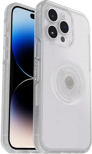 Miniatura 7 de OtterBox Funda Clara de la Serie Symmetry Otter + Pop para iPhone 14 Pro (SOLAMENTE) - Clara, PopGrip PopSockets Integrado, Delgada, Apta