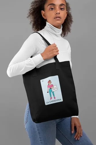 Miniatura 4 de La Chingona Parody Feminist Latina Canvas Tote Bag