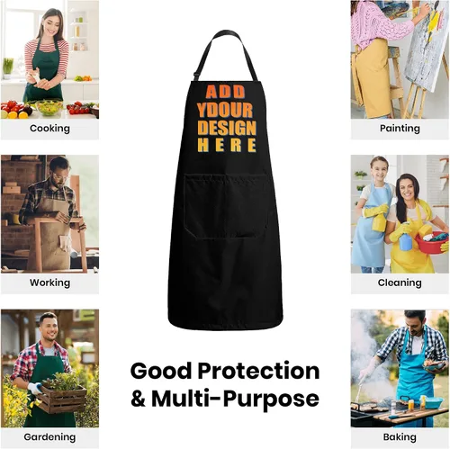 Miniatura 5 de Apron for Women with 2 Pockets Waterproof Bib for Kitchen Cooking Restaurant BBQ Painting Crafting Salon Nails