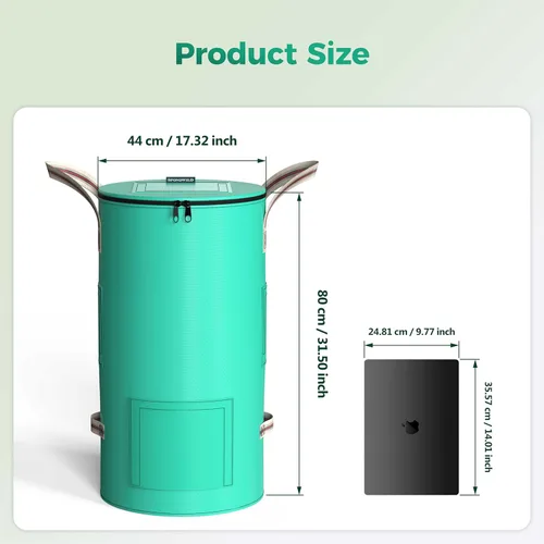 Miniatura 2 de Contenedores de abono para exteriores, 32 galones, reutilizables, para jardín, patio, bolsa de basura transpirable gruesa y plegable con 4 asas