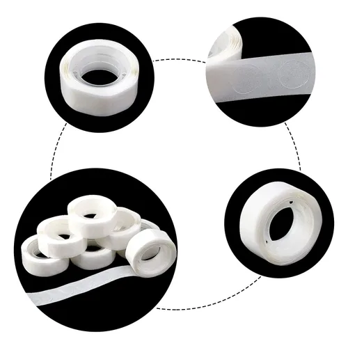 Miniatura 3 de UPINS 300 unidades de pegamento de puntos para globos, cinta adhesiva extraíble, 3 rollos de calcomanías de puntos de doble cara para decoración