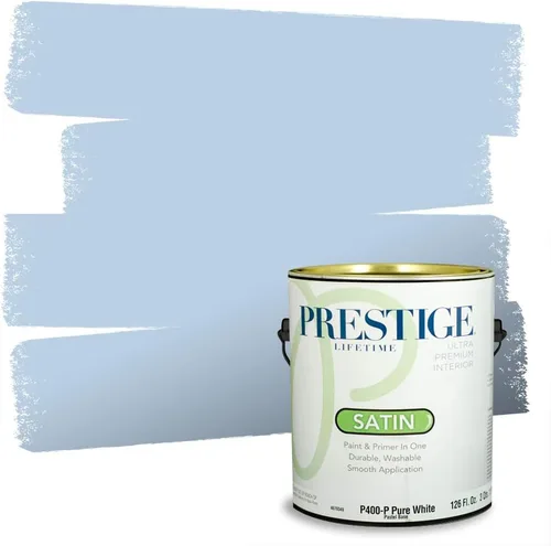 Miniatura 45 de Prestige Paints. - Base y pintura para exteriores en un solo galón, 1 galón. plano, comparable con Sherwin Williams Topsail. SW159-azul hechizante.