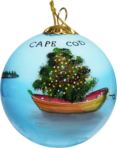 Miniatura 7 de Adorno pintado a mano de Cape Cod Beach & Bird – Decoración de árbol de Navidad colgante de vidrio soplado que muestra escenas costeras de Cape Cod