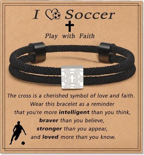 Miniatura 7 de Pulsera cruz de béisbol/fútbol/baloncesto/fútbol americano de Lydow para graduación, para niños, hombres, hijos, jugadores, equipo, amantes, nietos