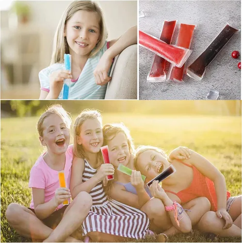 Miniatura 5 de Bolsas desechables para paletas de hielo, bolsas para congelador de paletas para palitos de yogur, jugos y batidos de frutas, paletas de caramelo