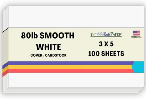 Miniatura 39 de 200 hojas de papel para tarjetas blanco brillante liso de 80#, 10,2 x 22,9 cm (4 x 9 pulgadas) Tamaño de inserción para sobre #10 - 36 kg/libra