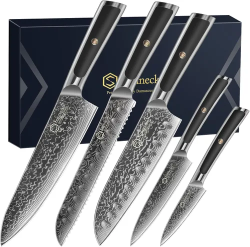 Miniatura 8 de Sunnecko Juego de Cuchillos de Cocina Damascus de 3 Piezas, Juego de Cuchillos de Chef Afilados Juegos de Cuchillos de Cocina Profesionales Full