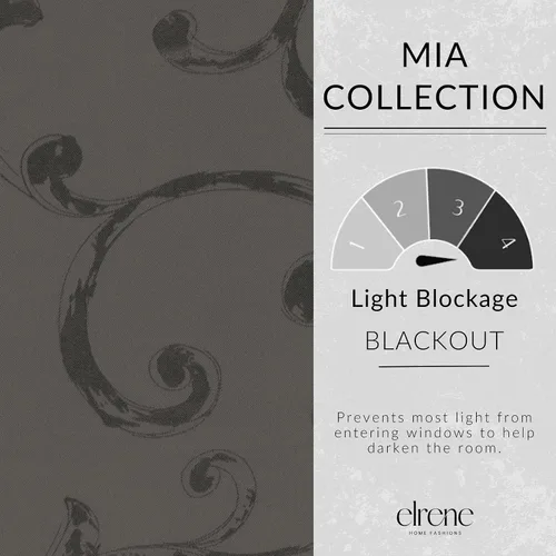 Miniatura 5 de Elrene Home Fashions Mia - Cortina opaca para ventana de jacquard, 52 x 95 pulgadas (1 panel), color gris