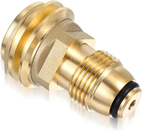 Miniatura 4 de Adaptadores de tanque de propano que convierten la válvula de servicio POL del tanque LP a QCC1 latón sólido ajuste universal (paquete de 2)