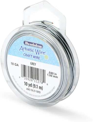 Miniatura 58 de Artistic Wire, alambre para manualidades de calibre 22 bañado en plata, resistente a las manchas, color cobre, blanco, 9,1 m