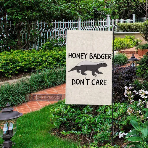 Miniatura 4 de Badger Lovers - Bandera para exteriores, diseño de animales salvajes, patio, regalo de Navidad (Badger Don't Care)