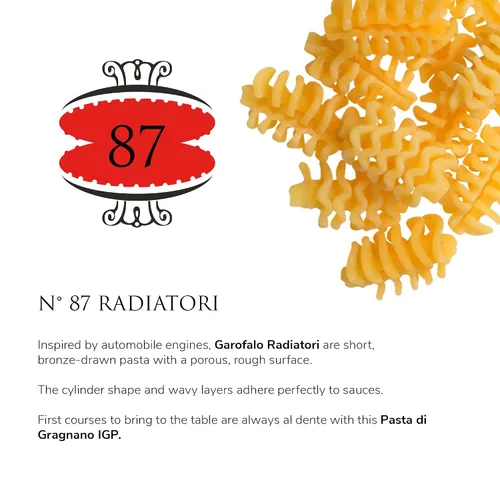 Miniatura 3 de Garofalo - Pasta premium de sémola de trigo duro Radiatori hecha en Italia, estirada en bronce, Al-Dente, pasta de un ingrediente (paquete de 4)