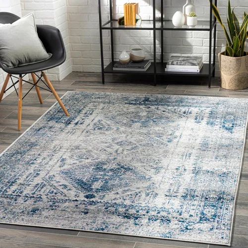 Artistic Weavers Desta - Alfombra vintage y oriental, 2 x 3 pies, color azul y blanco