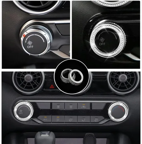 Miniatura 3 de CONGCONG para Nissan Sentra Bling Botón de Control de Clima AC Cristal Accesorio Tapa de Perilla Interior Compatible para Nissan Sentra 2020-2022