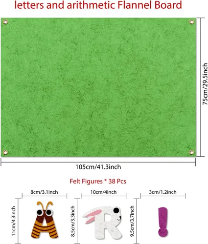 Miniatura 4 de PLIGREAT Tablero de fieltro de letras del alfabeto de animales lindos para aprender, tablero grande de franela colgante, símbolos, tablero de Letras