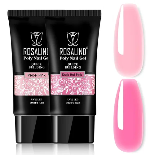 Miniatura 17 de Rosalind Gel de extensión de poliéster acrílico transparente, paquete de 2 unidades de gel de uñas de 2.1 onzas líquidas, constructor de uñas