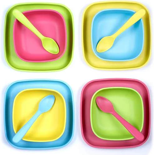 Miniatura 2 de GET FRESH Juego de cuencos para niños, paquete de 4 cuencos de cereales sin melamina para niños y niños pequeños, aptos para microondas, apilables