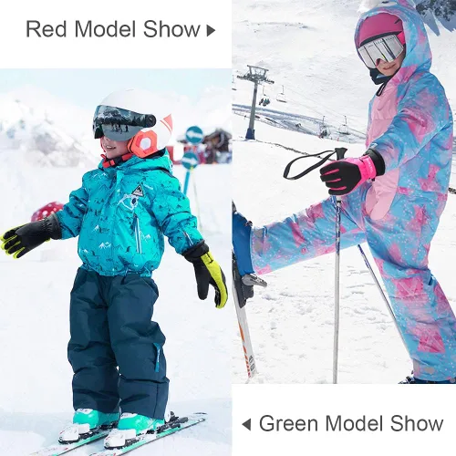 Miniatura 7 de ThxToms Guantes de invierno para niños, impermeables, guantes de nieve para niños y niñas, clima frío, deportes al aire libre, snowboard, bicicleta