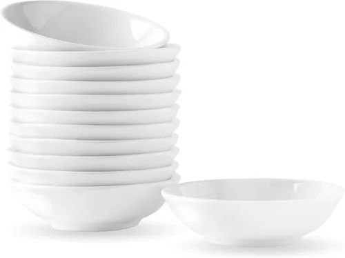 Miniatura 11 de UIBFCWN Paquete de 12 cuencos de cerámica para salsa, platos de salsa de soja de 2 onzas, cuencos/platos de salsa blanca, cuencos para pellizcar