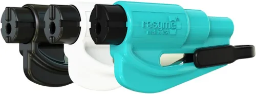resqme Herramienta de escape de coche con llavero de emergencia original, cortador de cinturón de seguridad 2 en 1 y rompeventanas, fabricado en