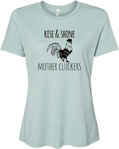 Miniatura 14 de Cute Women's Screen Printed Crew Neck Tee, Shirts With Sayings, Dusty Blue or Olive